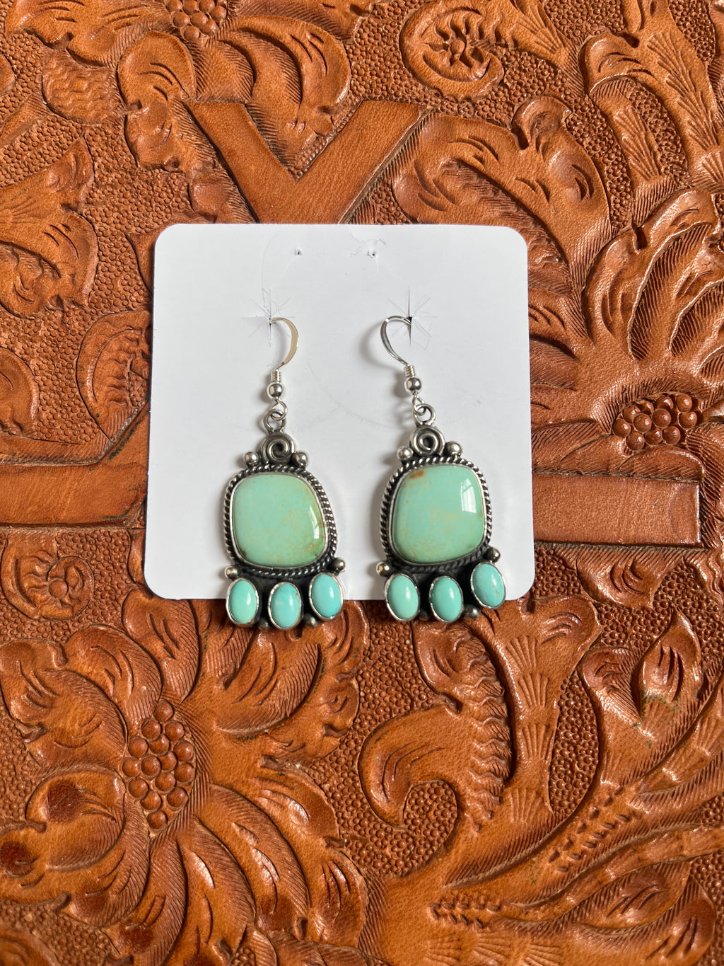 Mama Bear Paw Turquoise Dangled