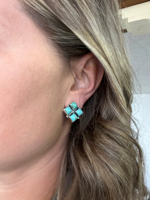 Turquoise Diamond Duster Earrings