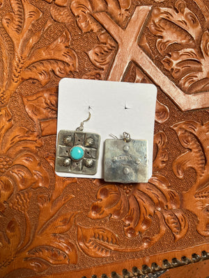 Square Cross Silver Dangles