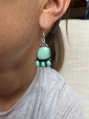 Mama Bear Paw Turquoise Dangled