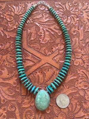 Royston Necklace with Attached Pendant