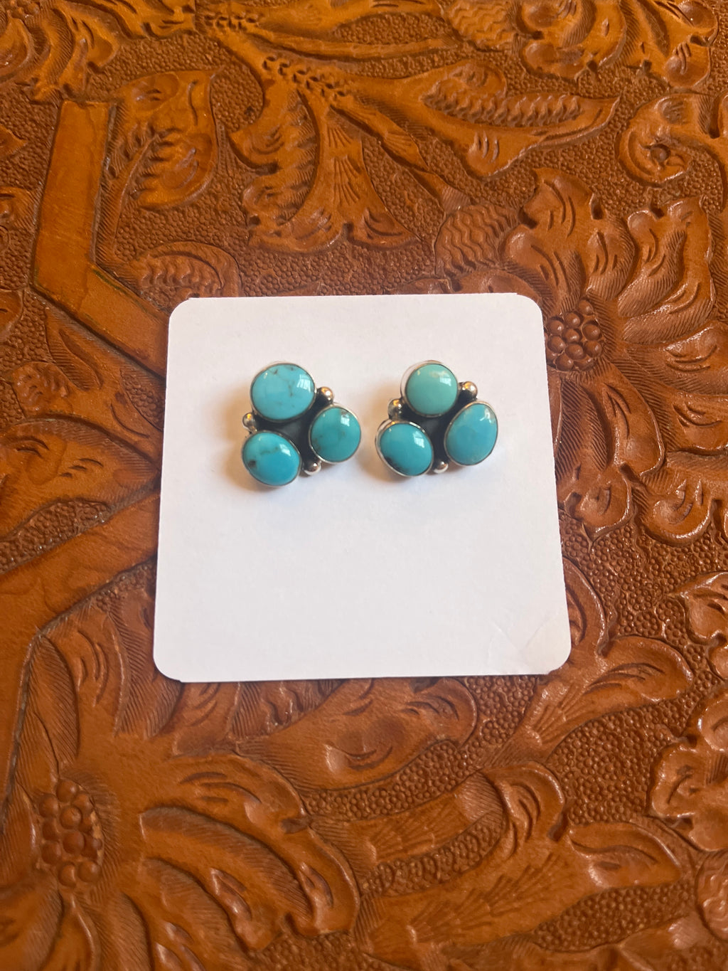 Triple Threat Turquoise Studs