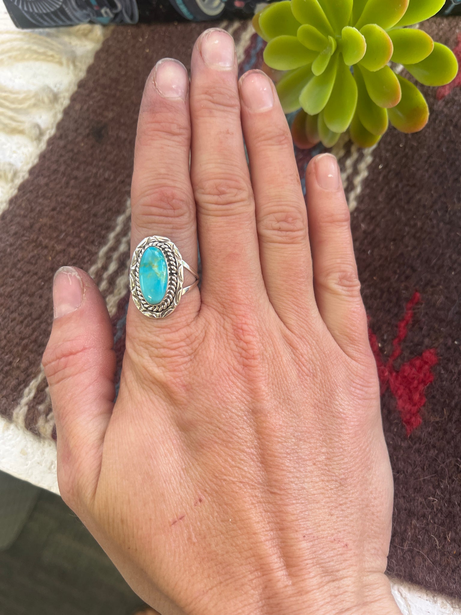 Aqua Turquoise Ring Medium