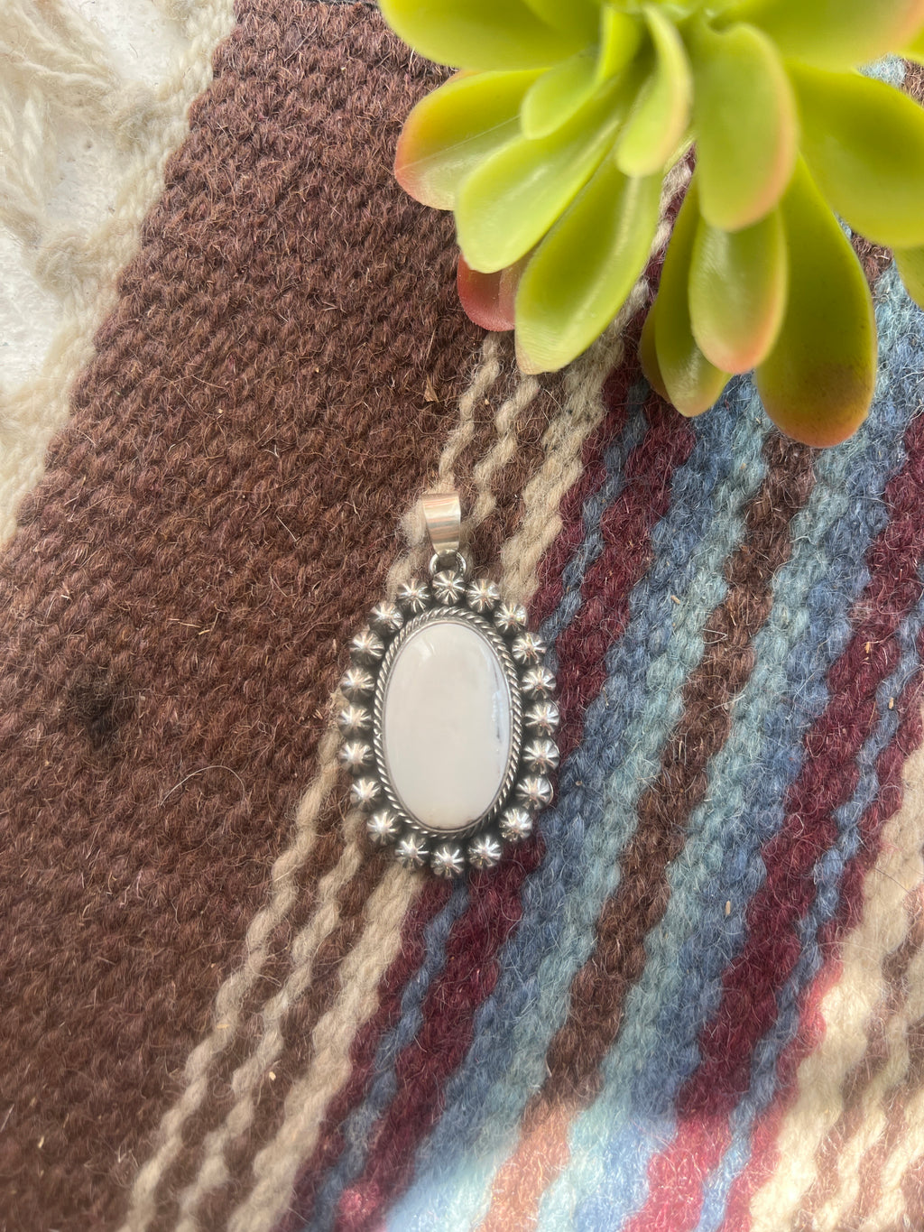White Buffalo Pendant with Silver Star Setting