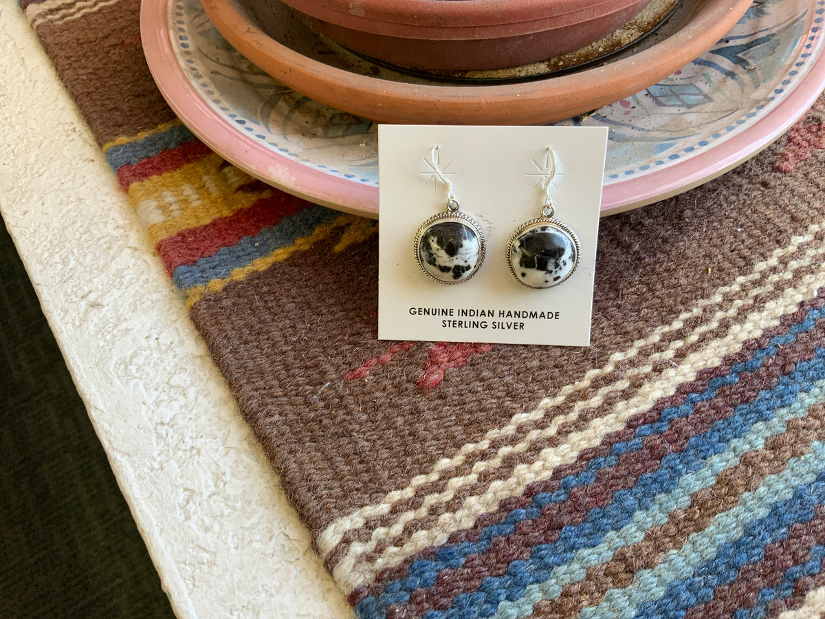 Large White Buffalo Circle Dangles – TheTurquoiseShop