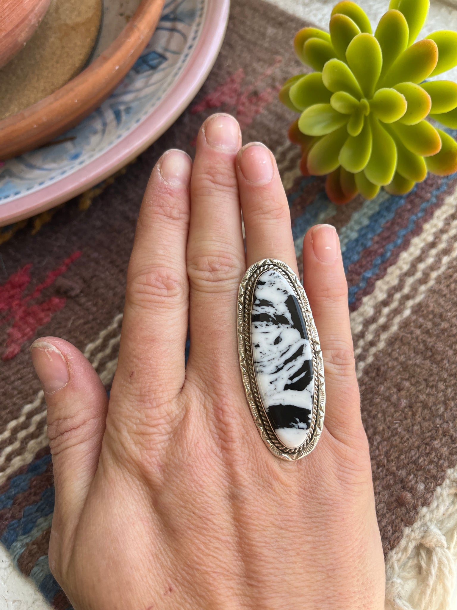 White Buffalo Statement Ring