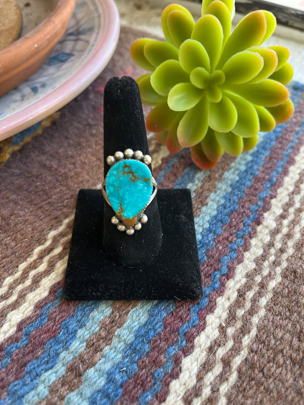 Simple Flat Turquoise Ring