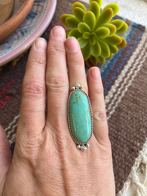 Long Green Turquoise Statement Ring