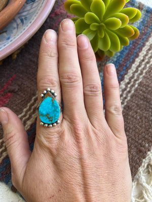 Simple Flat Turquoise Ring