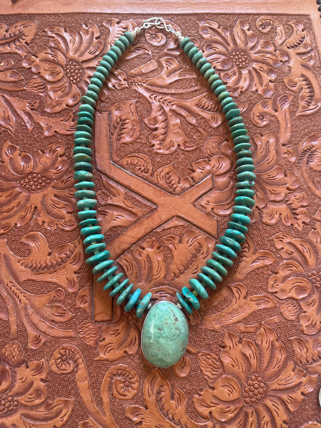 Royston Necklace with Attached Pendant