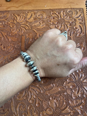 Graduated Silver Oxibead Bracelets
