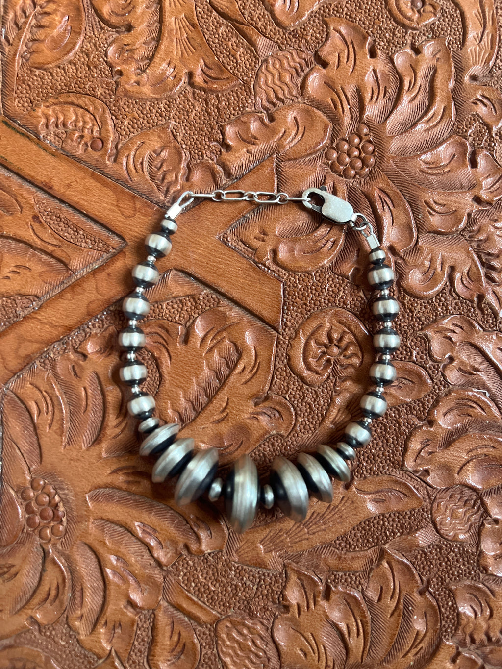 Graduated Silver Oxibead Bracelets