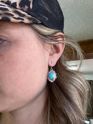 Turquoise Dangles with Western Setting