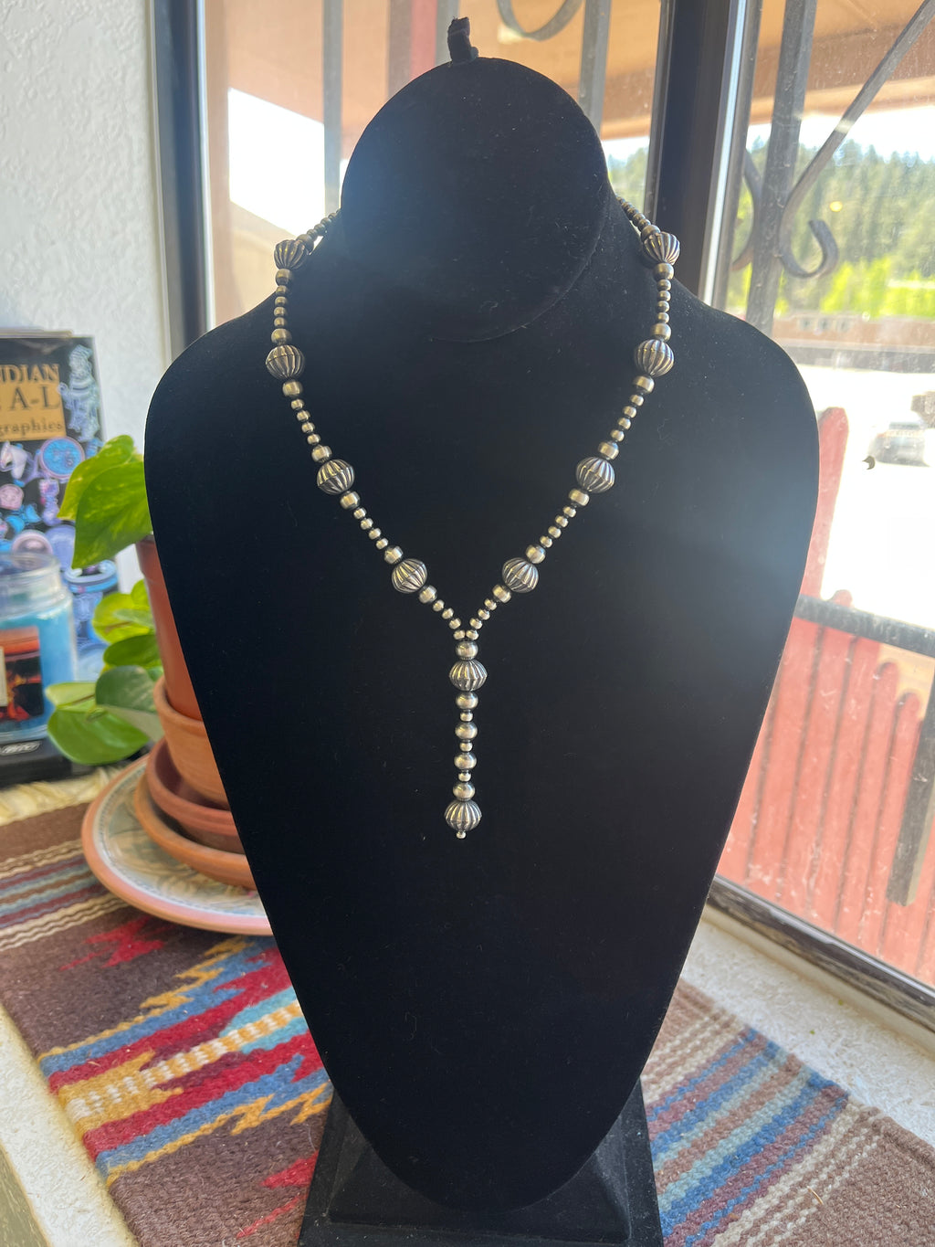 Pumpkin Bead Lariat