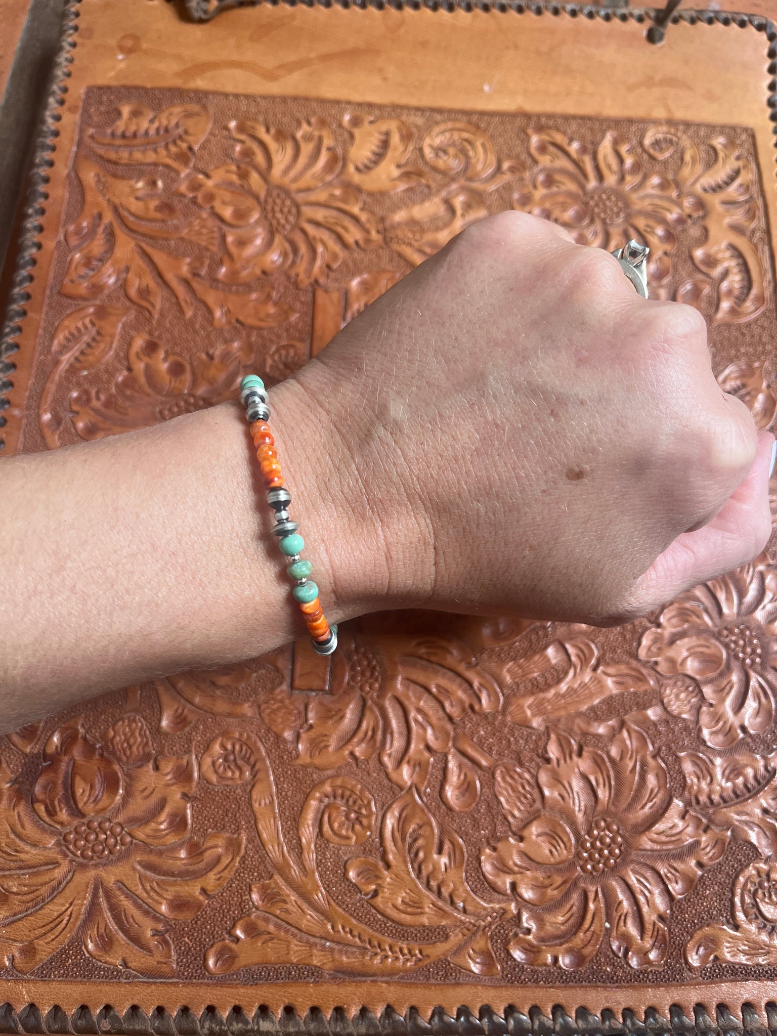 Spiny and Turquoise OxiBead Bracelet