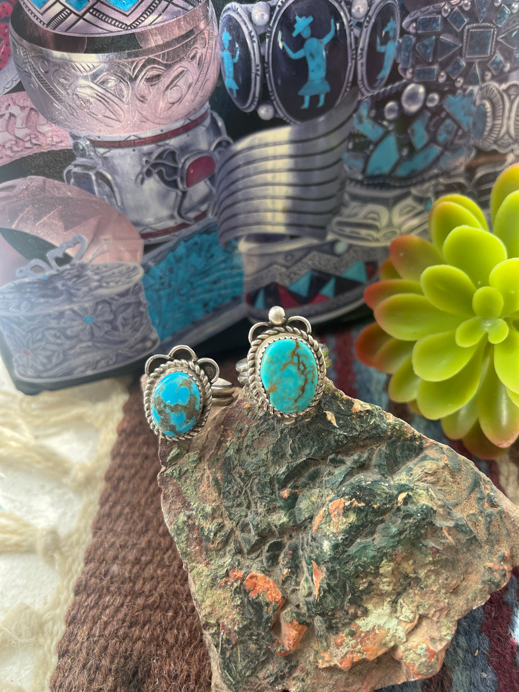 Aguilar Turquoise Adjustable Rings