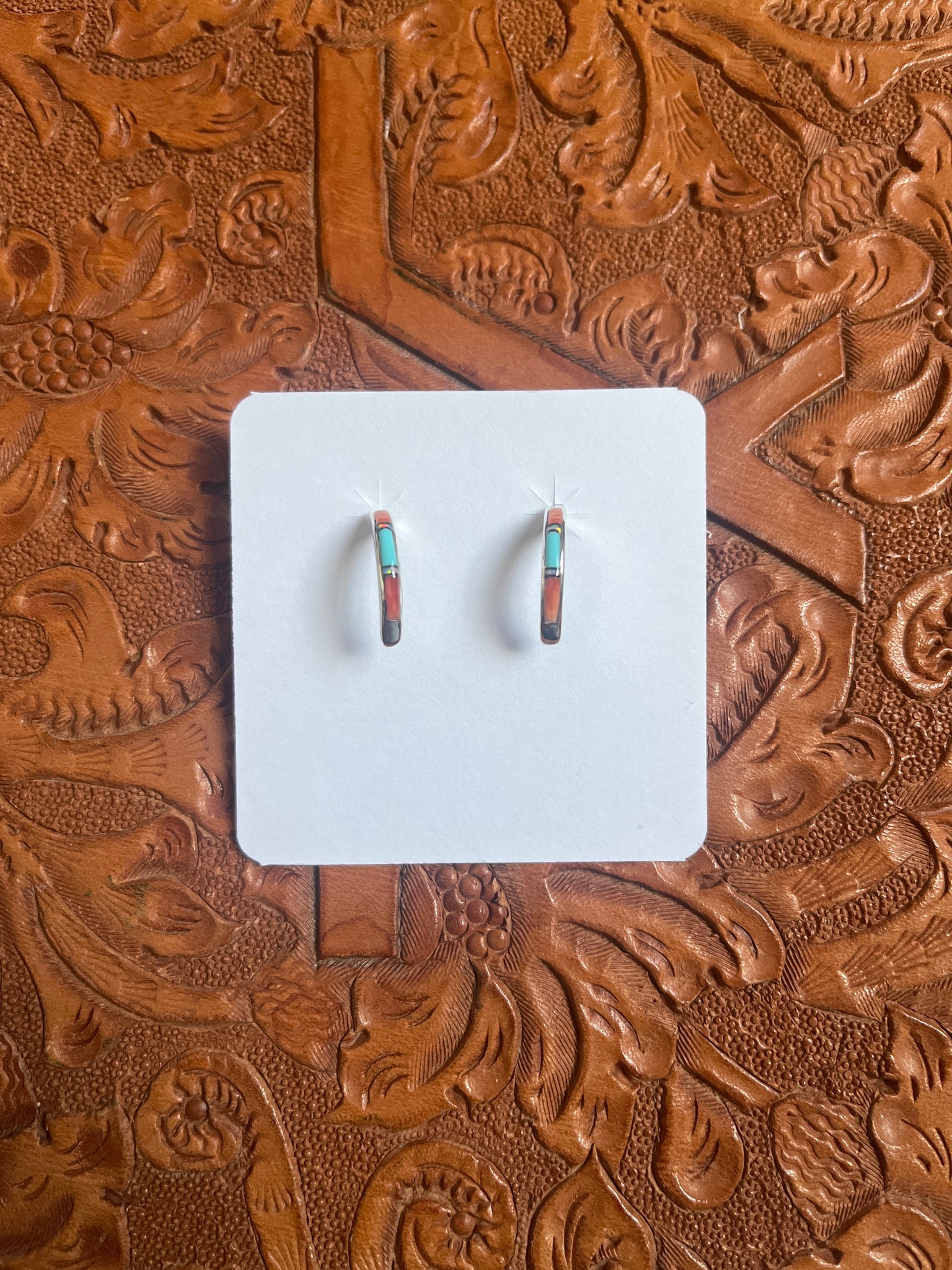 Delicate Inlay Half Hoops