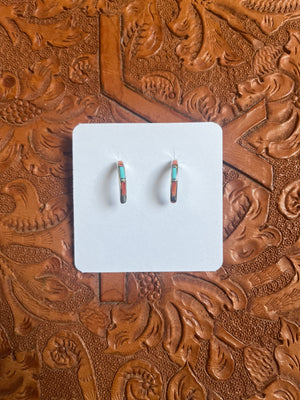 Delicate Inlay Half Hoops