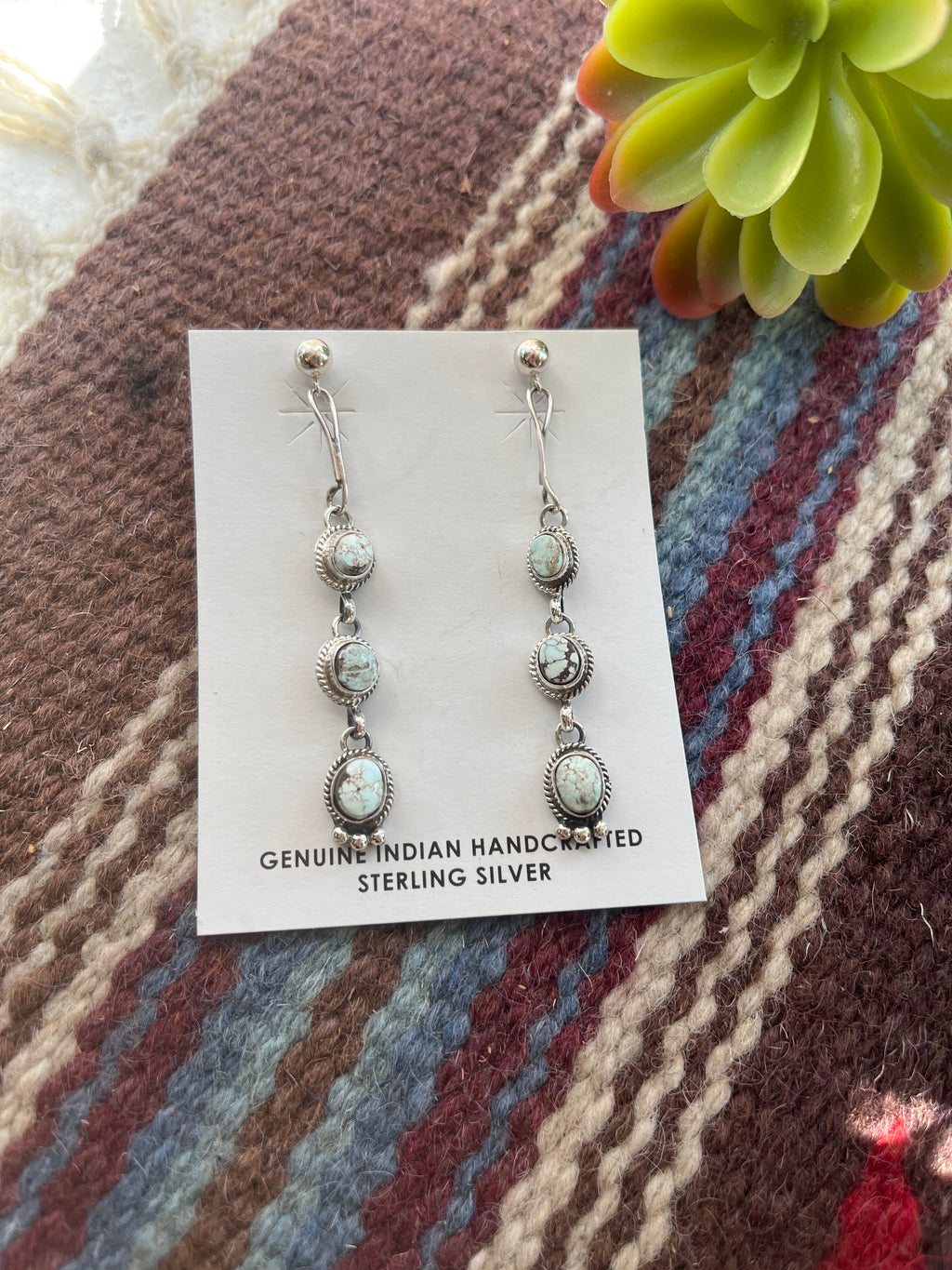 Dry Creek White Turquoise Dangles