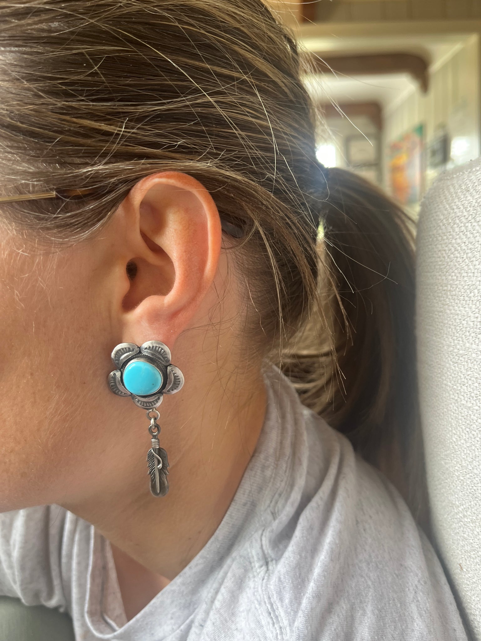 Flowers and Feathers Earrings