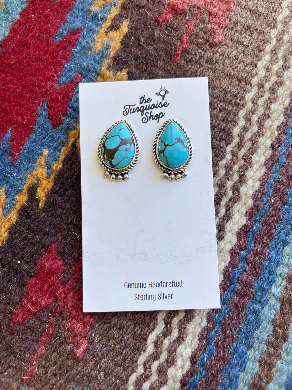 Turquoise with Matrix Teardrop Posts