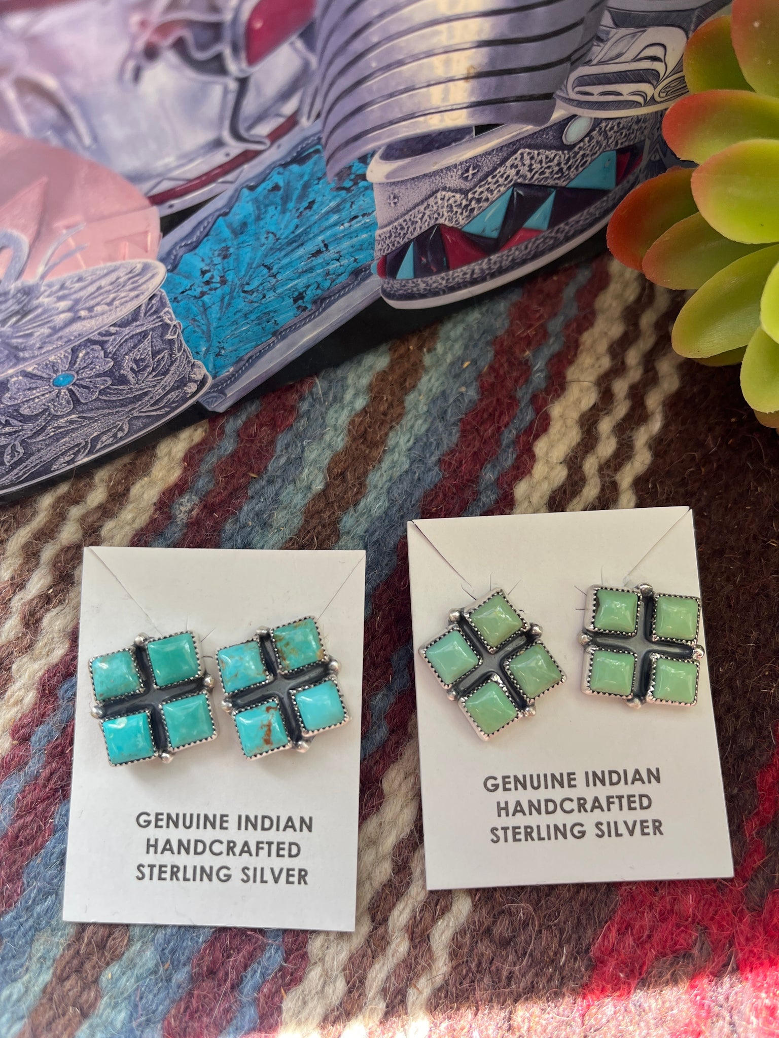 Turquoise Diamond Duster Earrings