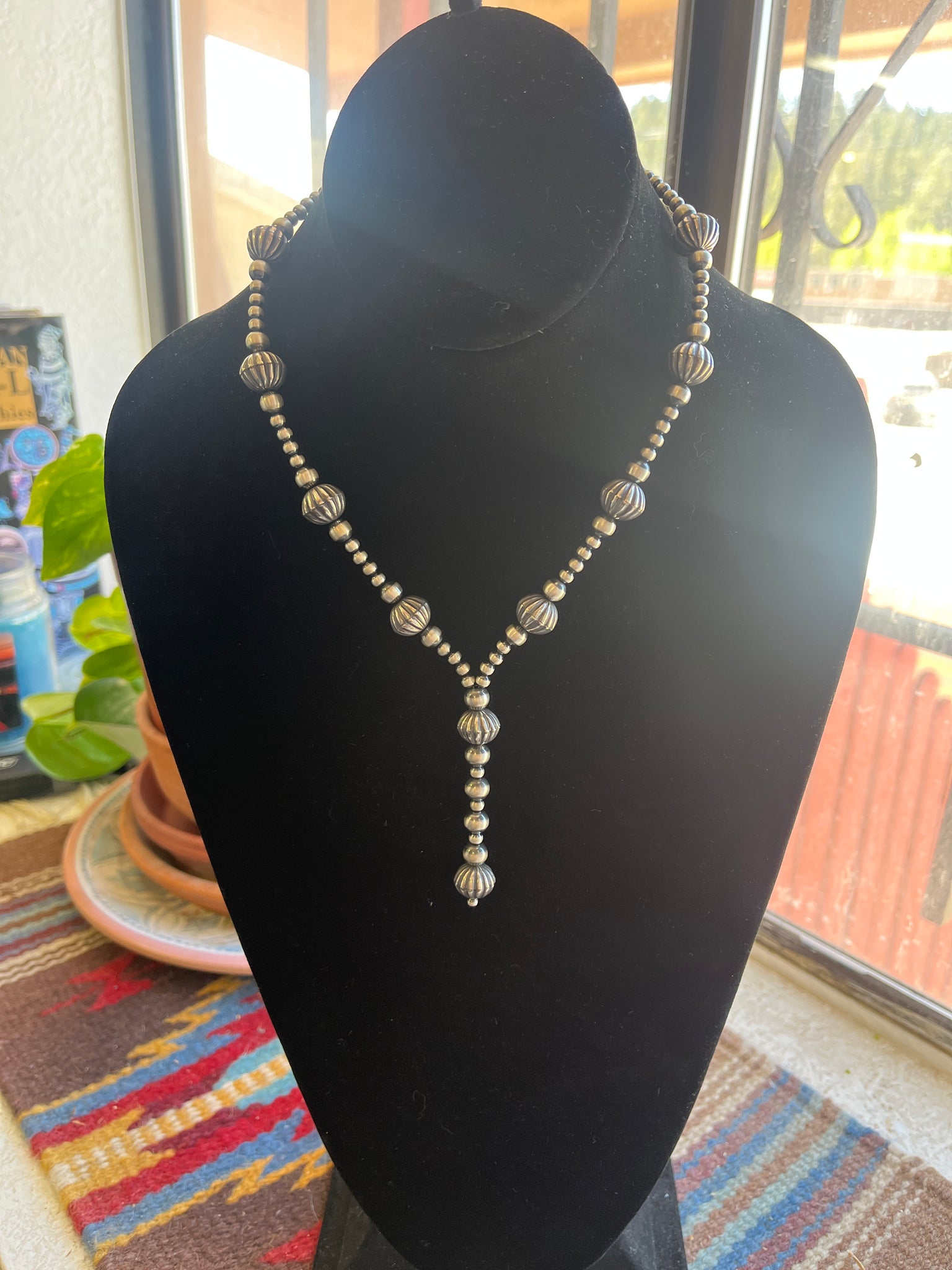 Pumpkin Bead Lariat