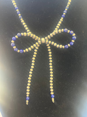 Lapis OxiBead Bowtie Necklace