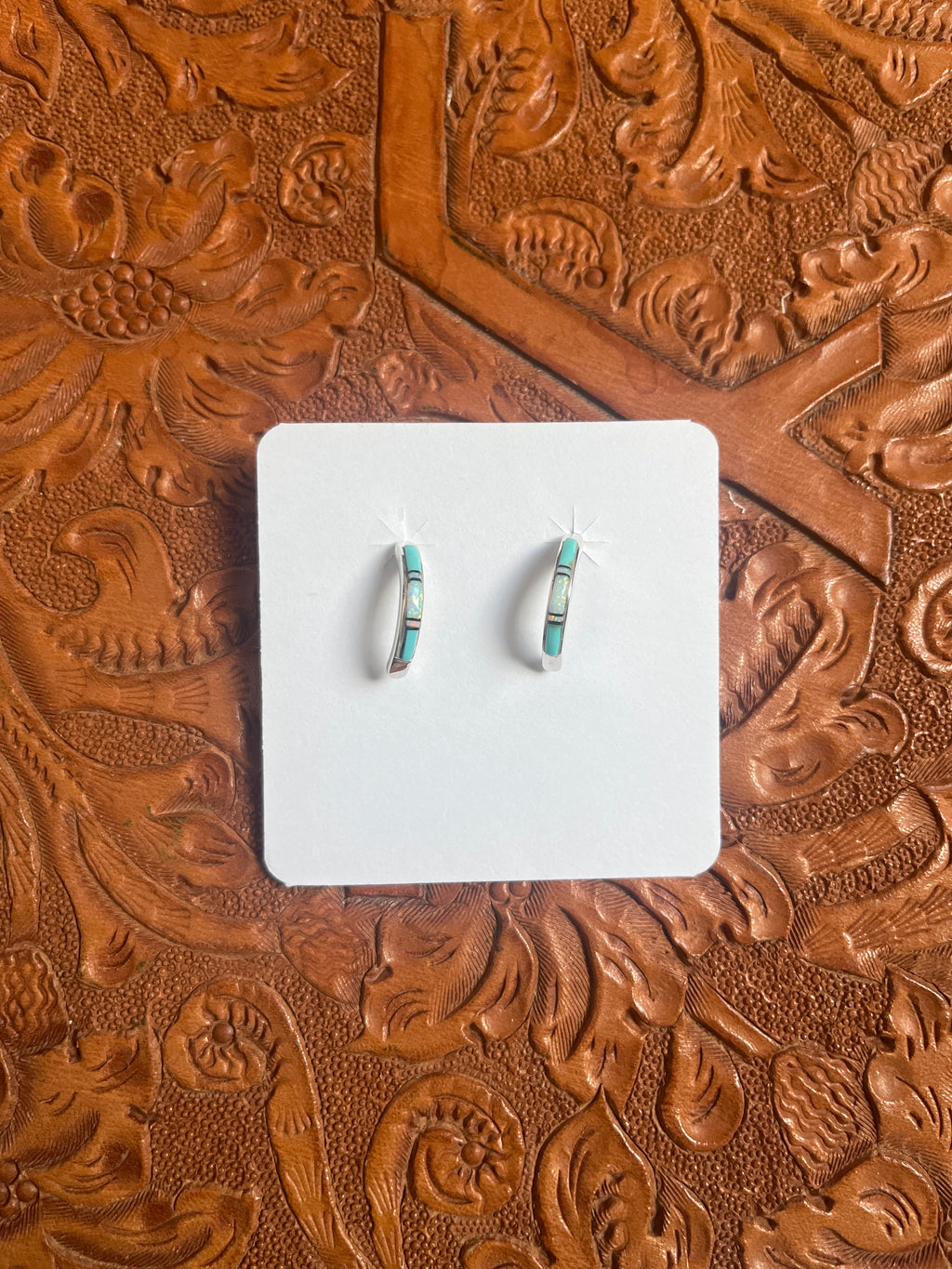 Delicate Inlay Half Hoops
