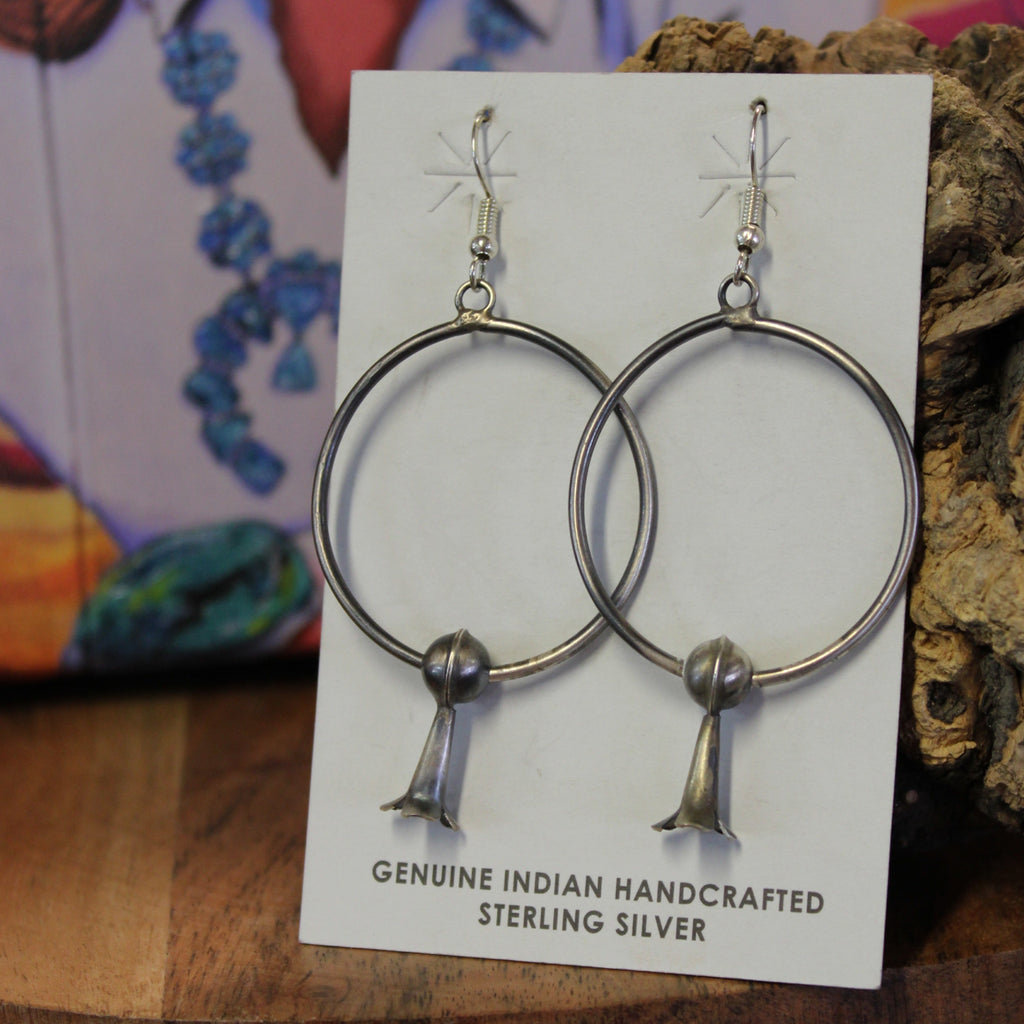 Oxidized Sterling Squash Loop Earrings