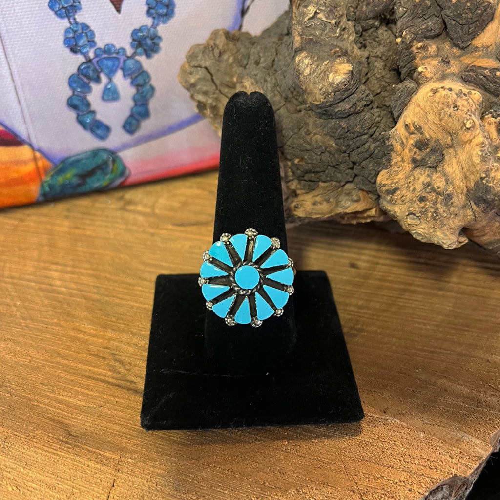 Turquoise Flower Cluster Ring