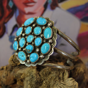 Turquoise Rosette cuff