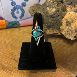 Zuni Style Diamond Inlay Ring