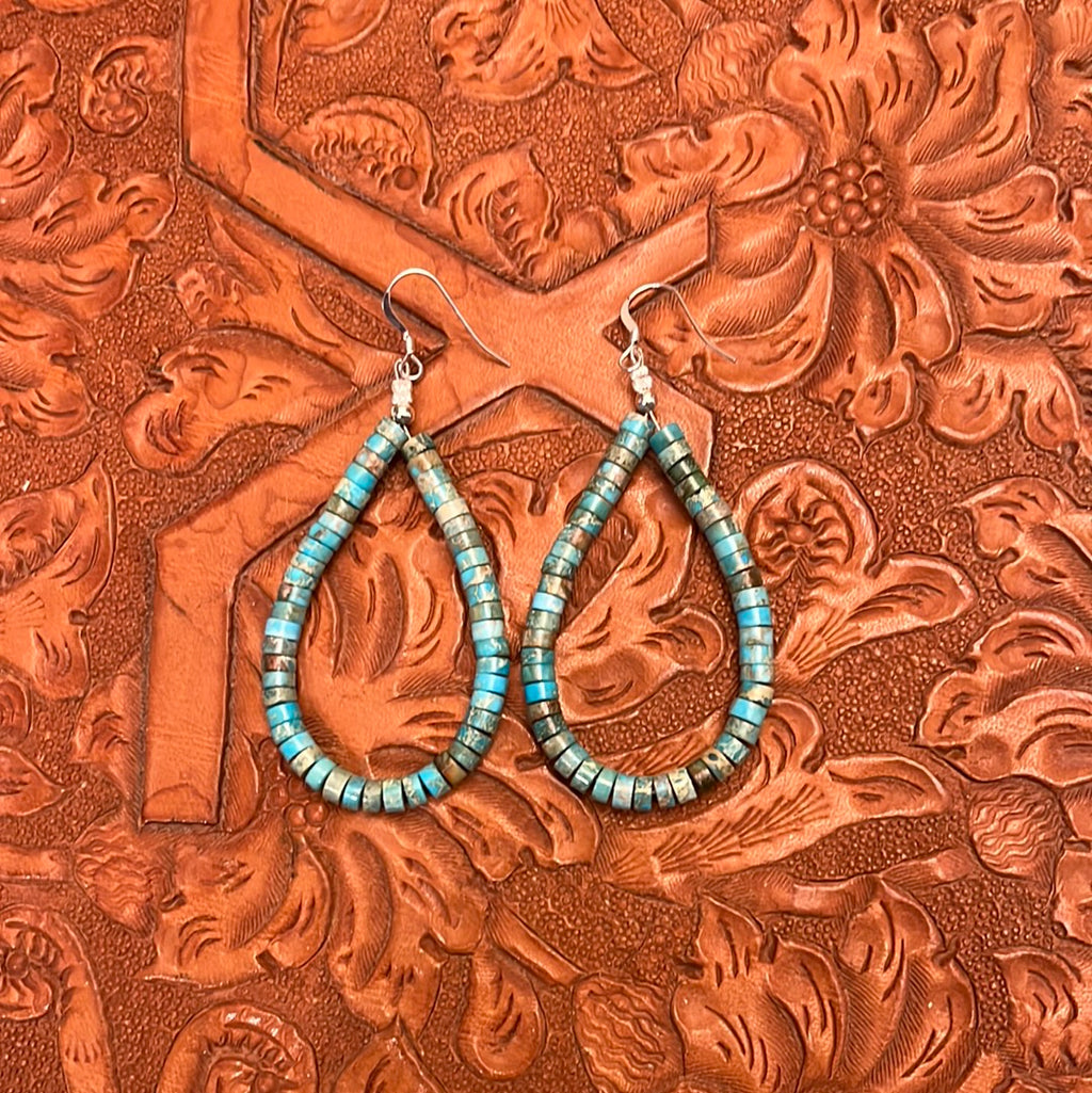 Turquoise Heishi Loops