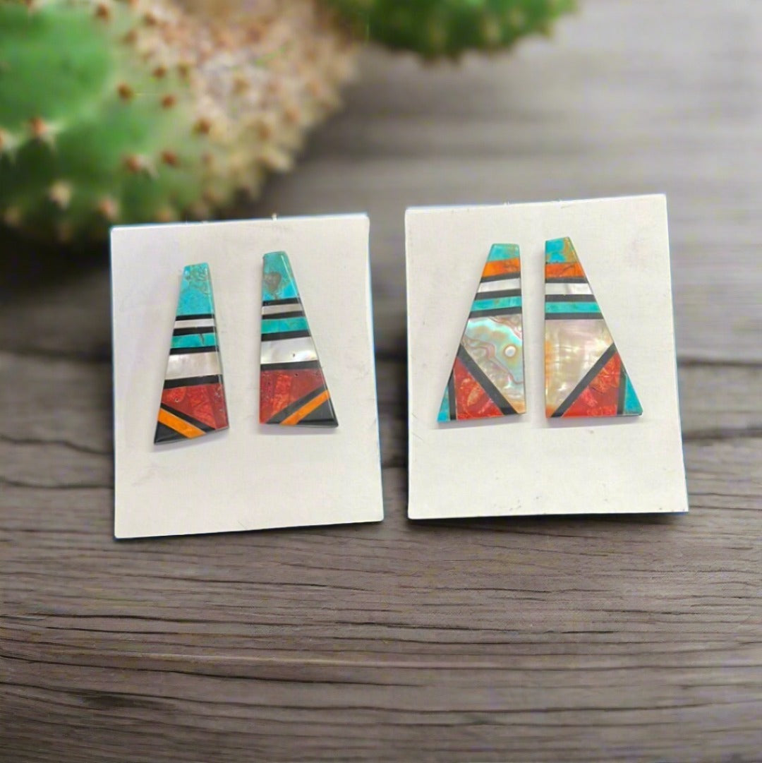 Colorful Geometric Inlaid Earrings