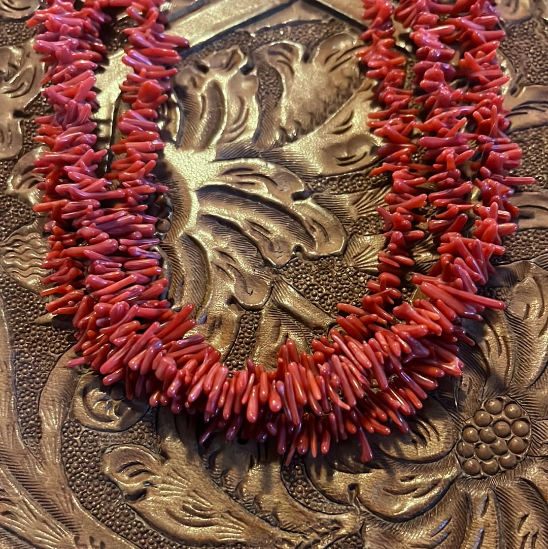 Coral Three Strand Necklace