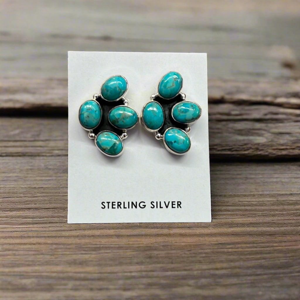 Turquoise Cluster Earrings