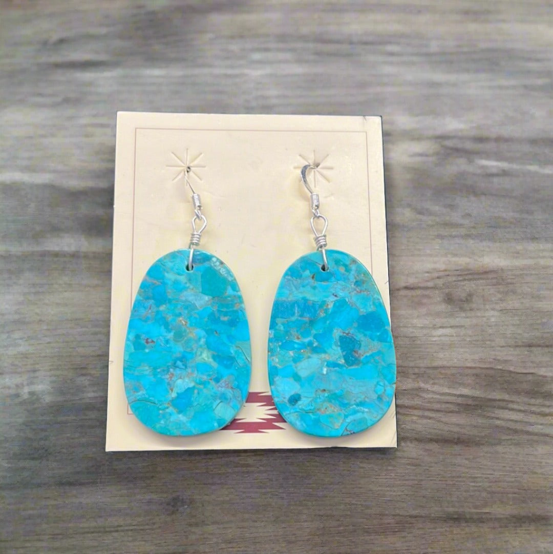 Turquoise Slab Earrings