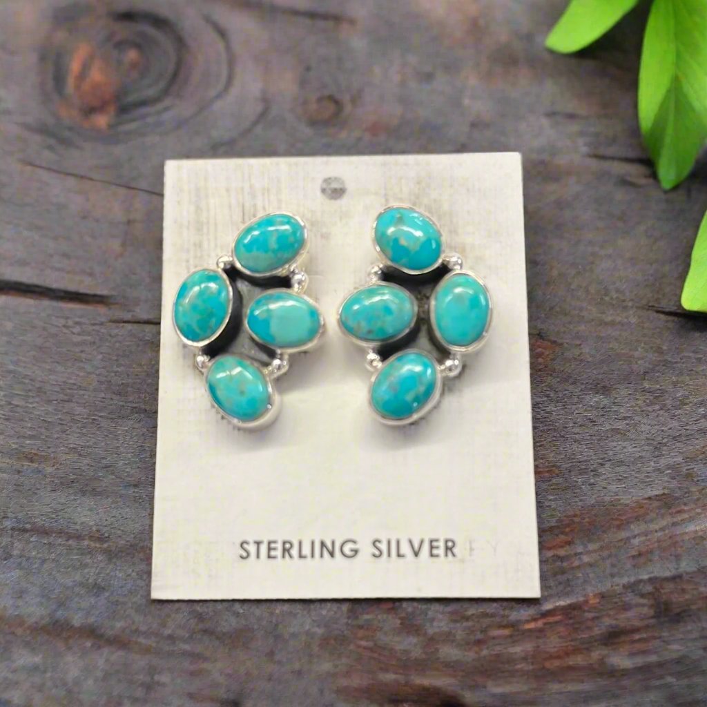 Turquoise Cluster Studs