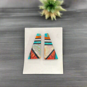 Colorful Geometric Inlaid Earrings