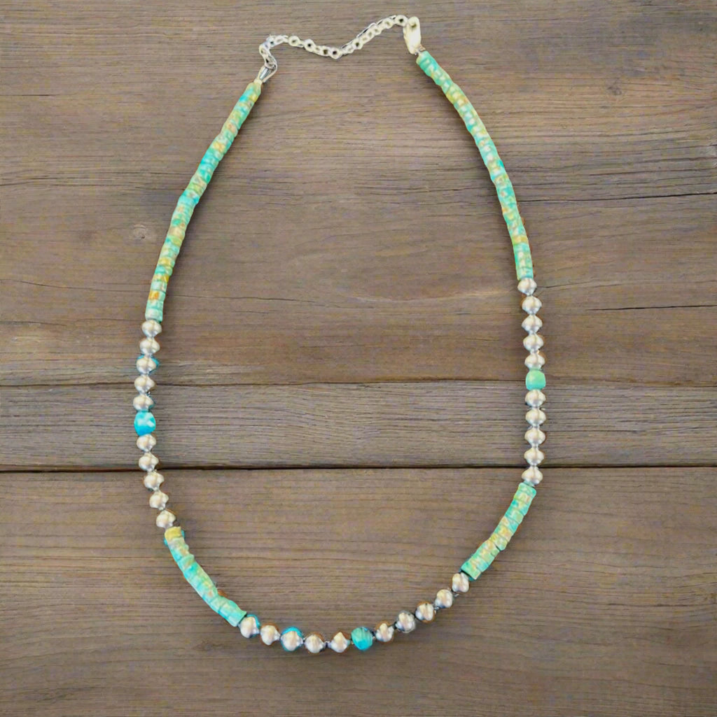 Turquoise Heishi with Oxibeads