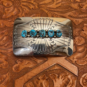 Silver and Turquoise Buckle