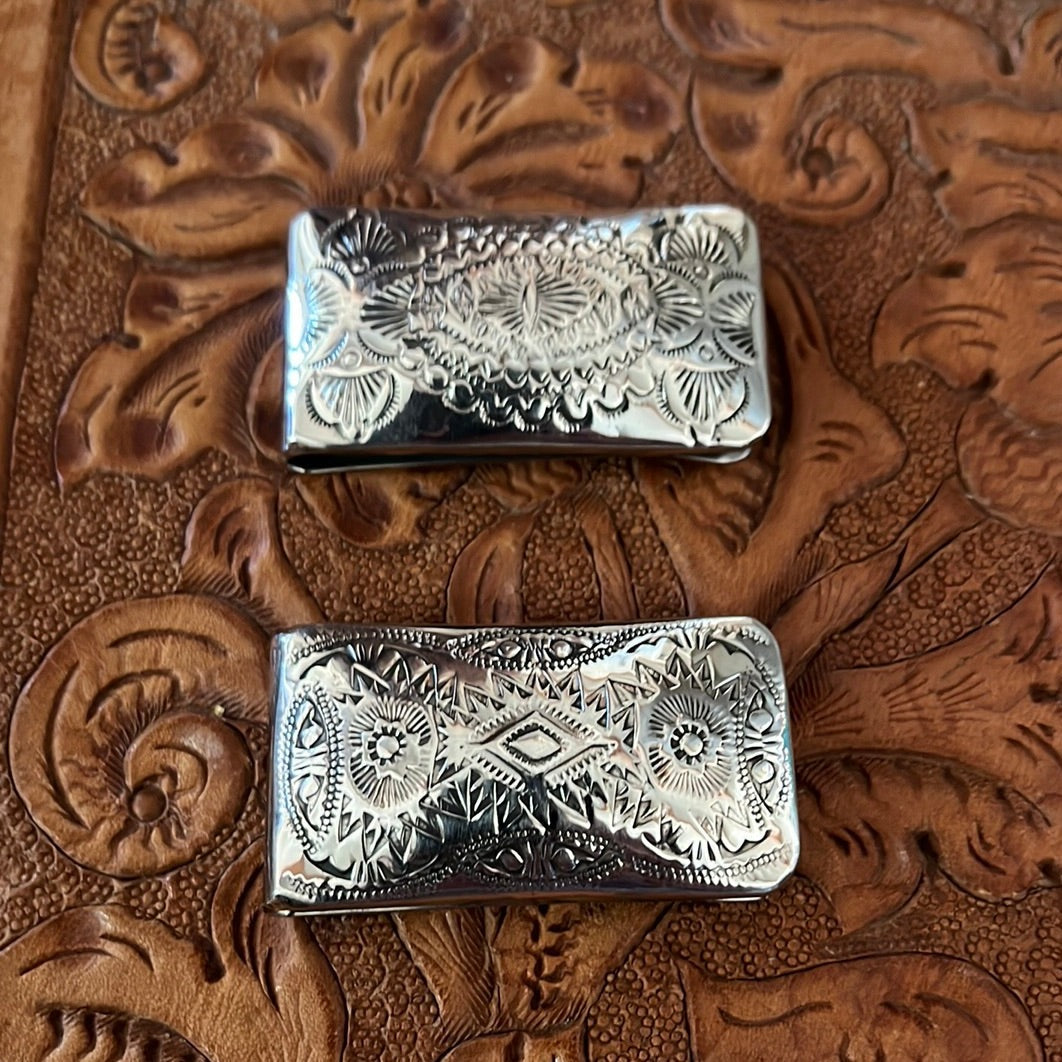 Silver Stamped Money Clips