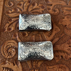 Silver Stamped Money Clips