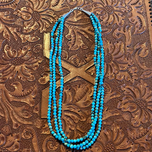 Tiny Three Strand Turquoise Beads