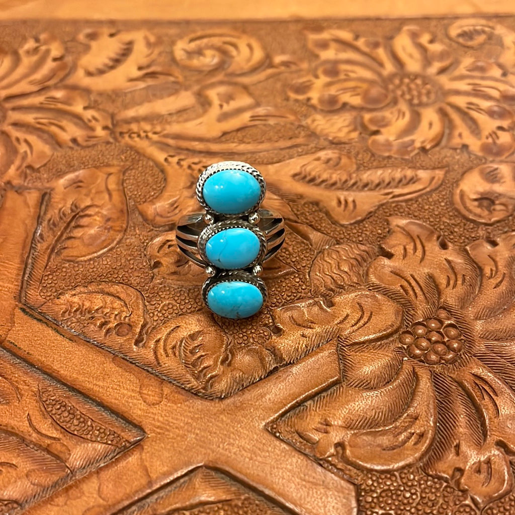 Three Stone Turquoise Ring