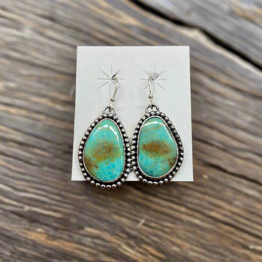 Green Turquoise Oval Dangles