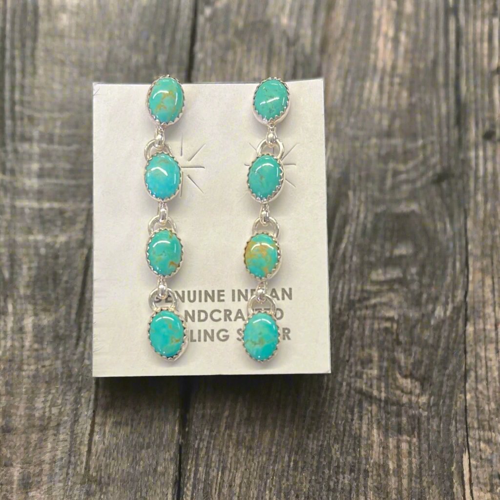 Four Stone Turquoise Dangles