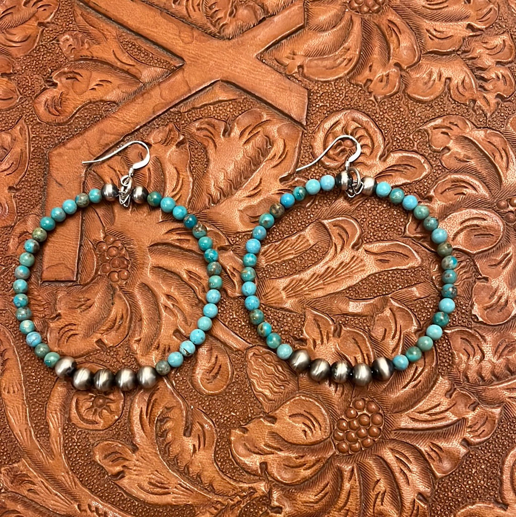 Beaded Hoops with Oxi bead center