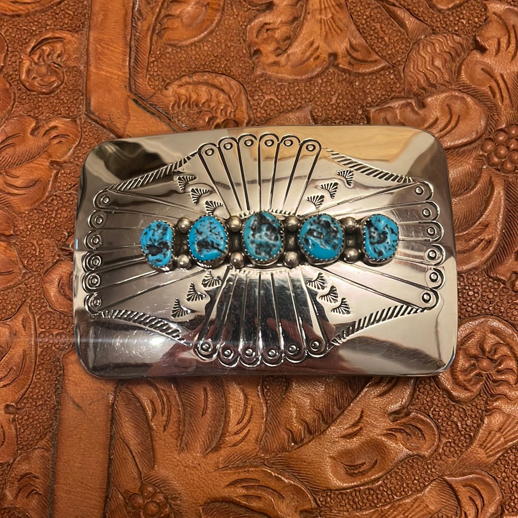 Silver and Turquoise Buckle